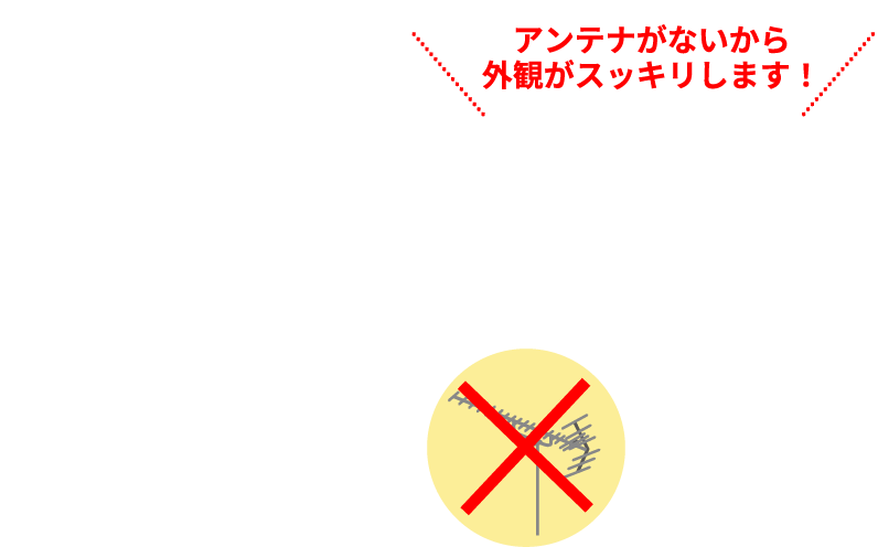 アンテナがないから外観がスッキリします！